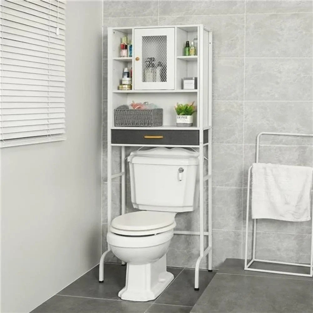 Over The Toilet Storage Cabinet with Drawer, White